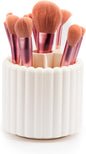 360 Rotating Makeup Brush Holder,Cute Makeup Brush Cup, Removable 7 Slots Spinning Cosmetic Brushes Storage Pen Holder for Vanity, Dresser, Desk, 5 Inch | 1 Pack White