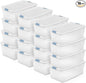 Sterilite 16-Pack Latching Box, Under Bed Storage Bins with Lids, Clear Plastic, 106 Quart - Heavy-Duty Organizing Containers for Closet, Bathroom, and Office