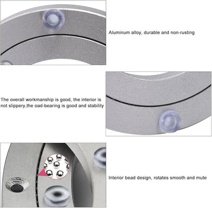 Lazy Susan Bearing, Lazy Susan Hardware Turntable Bearing Lazy Susan Parts Heavy Duty Aluminium Alloy Rotating Bearing Plate Turntable Round Dining Table (8 inches*H8.5MM)