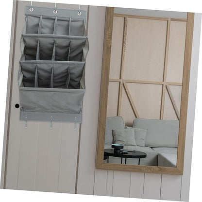 PRETYZOOM Hanging Toiletry Bag over The Door Shoe Organizer Wall Storage Bag Molle Pouches Organizer Grey