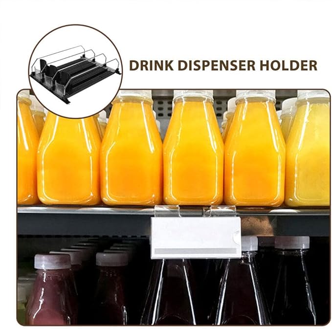Baluue Fridge Drink Organizer Pusher Self-pushing Drink Organizer for Refrigerator Can Dispensers