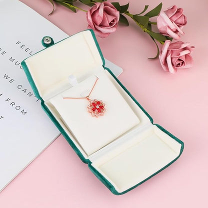 Velvet Jewelry Box Pedant Boxes Jewellry Organizers Jewelry Case for Birthday Engagement Wedding Anniversary (Large Pendant Box)