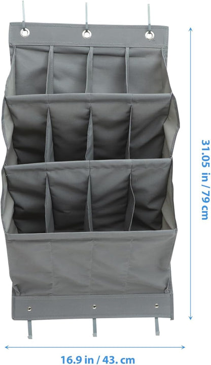 Garneck Multi-layer Wall Hanging Storage Bag over Door Organizer for Shoes Clothes and Essentials No-drill Installation Design Gray