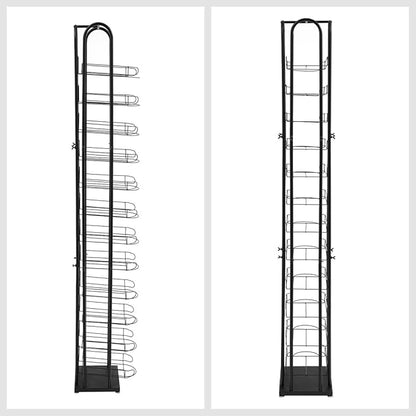 12-Tier Black Floor Standing Hat Rack, 78" Retail Hat Display Rack, Metal Cap Organizer Stand, Hats Display Stand for Baseball Caps Wigs Scarves Gloves for Home Clothing Store