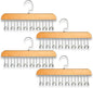 Belt Hanger 4Pcs Belt Hanger with 32 Hooks Bra Hangers for Closet,Space-Saving Wooden Closet Hanger Organizer for Ties, Scarves, Bras,Tank, Tops (Wood)