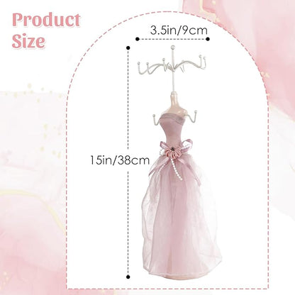Jewelry Display Stand Tower, Hanging Mannequin Necklace Holder Lady Model Jewelry Organizer Earring Bracelet Ring Organizer