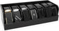 Belt Organizer, 7 Compartments Storage & Display Box for Closet Drawer, Holder Case for Ties and Belts, Bamboo Storage for Men Women (Black)
