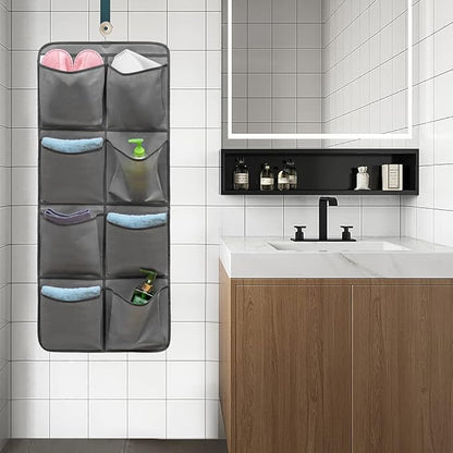 Dual Sided Hanging Closet Organizer Shoe Rack Holder with 26 Large Pockets (GREY)