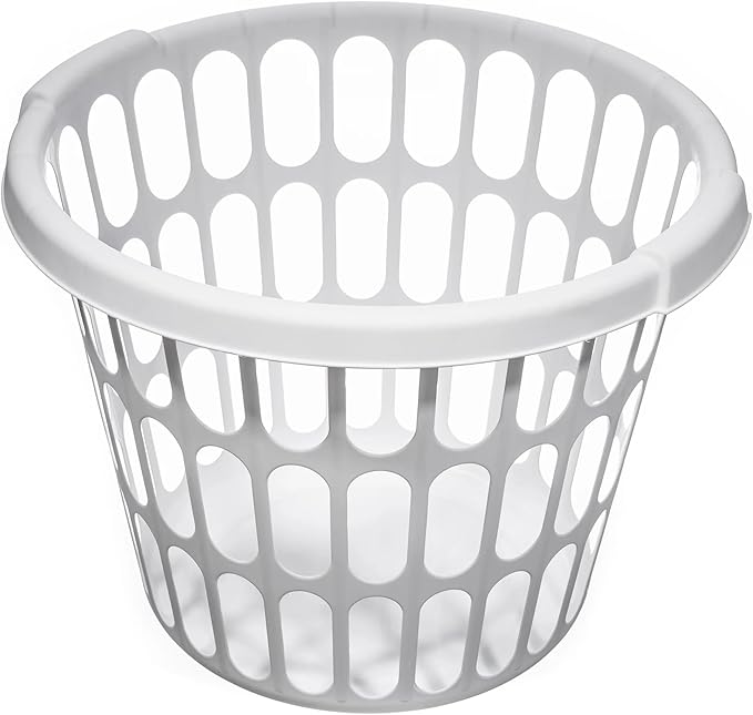 (8 pack) Adult 1-Bushel Round Laundry Basket, White