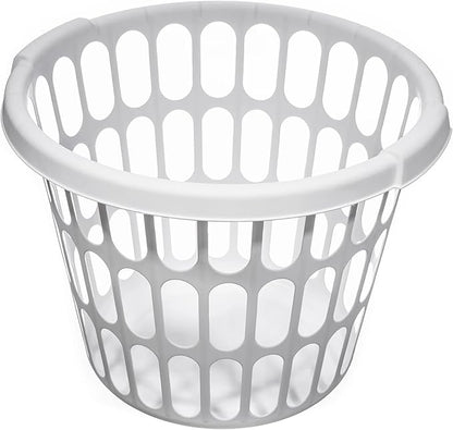 (8 pack) Adult 1-Bushel Round Laundry Basket, White