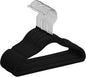 MIZGI Baby Velvet Hangers,Non-Slip Kids & Toddler Hangers,11.8 Inch Hangers for Baby Clothes,Pack of 50（Black/Silver）