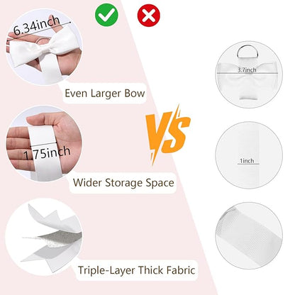 3 PCS Bow Holder for Girls Hair Bows, Ribbon Hair Clip Oraganizer Hair Barrettes Storage for Women,Wall Hanging Alligator Clip Hair Accessories Organizer Bedroom College Dorm Decor (White)