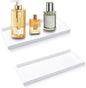 2 Pack Bathroom Tray Countertop, Large 12'' Shatterproof Silicone Vanity Tray Rectangular Toilet Tank Tray, Soap Dispenser Tray Sponge Holder for Kitchen Sink (White)