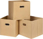 Black Fabric Cubby Storage Bins,13x13x13 Inches ,Cube Organizer Bin Foldable Storage Boxes with Dual Handles Fabric Organizer Box and collapsible Storage basket,Set of 3 ,Khaki