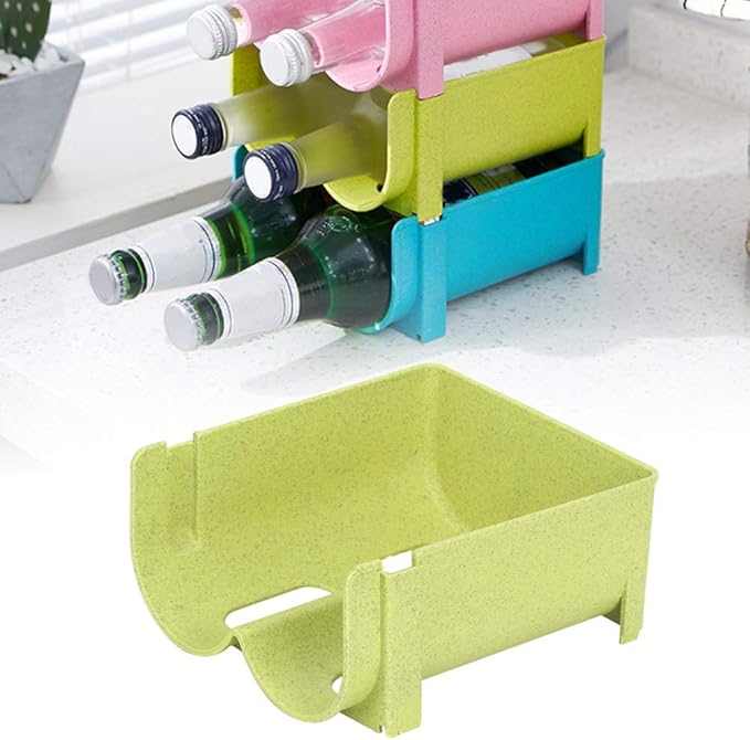 Stackable Beer Can Holder, Soda Can Dispenser for Refrigerator Cans Storage Rack Refrigerator Canned Beverage Organzier for Fridge, Pantry, Cabinet (Green)