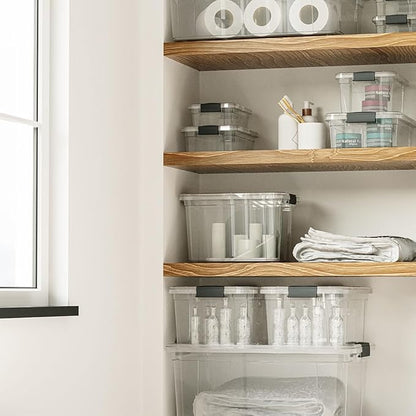Superio Deep Storage Organizer Bin with Lid X-Deep Small Clear Storage Box with Latch for Home, Kitchen, Garage- Store, Food, Supplies, and Hair Accessories (4.75 Quart)