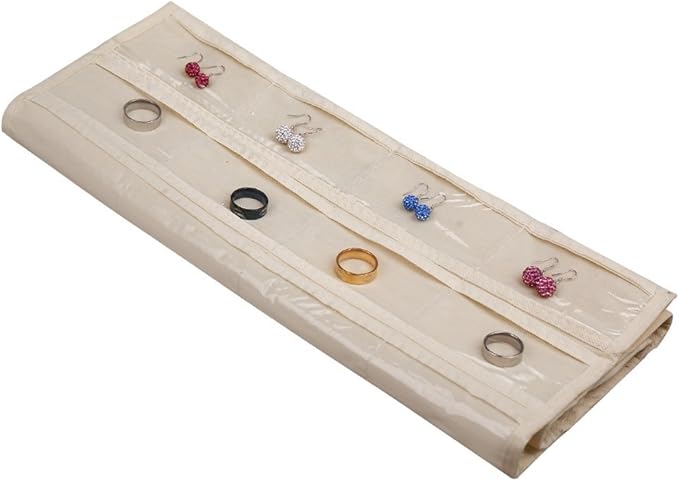 BB Brotrade Hanging Jewelry Organizer,Accessories Organizer,80 Pocket Organizer for Holding Jewelries（Beige）