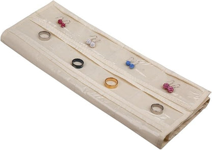 BB Brotrade Hanging Jewelry Organizer,32 Clear PVC Pockets Wall Jewelry Storage with 2 Metal Hooks for Holding Jewelries