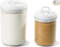 Felli Flip Tite Storage Container with Lid 6" ROUND Airtight Ring Lock Top, Plastic Canister Jar for Flour Sugar Rice Protein Powder Coffee Cracker Kitchen Pantry Organizer (6" Round Nest-M 2pk)