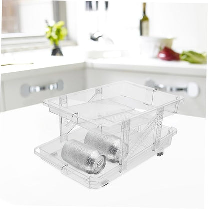 UPKOCH Soda Can Dispenser Organizer Dual Beverage Can Holder for Refrigerator Rolling Storage Bin for Easy Access and Space Saving Kitchen and Pantry