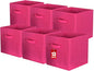 ShellKingdom Foldable Fabric Storage Cubes and Cloth Organizer Drawer for Closet and Toys, 13 X 13 X 13 INCH, 6 Pack (Fuchsia)