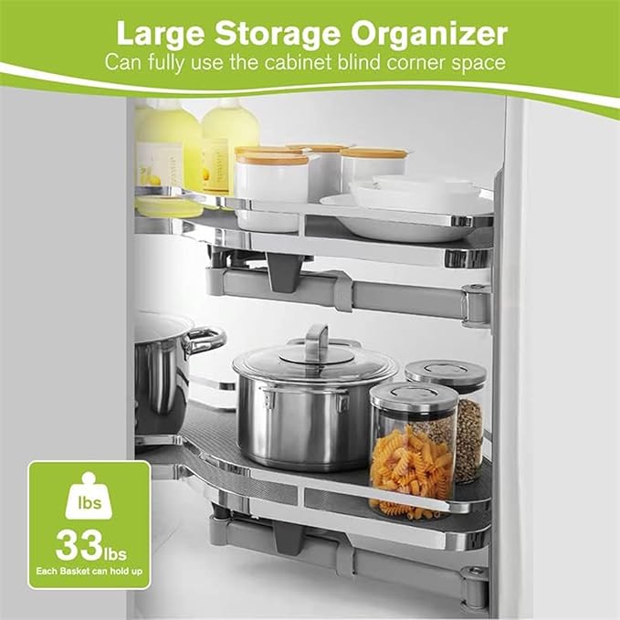 Küchen Organizer Schrank-Organizer, Ausziehbare Regale Für Speisekammer, Ausziehbarer Blinder Eckschrank, Küchenschrank-Organizer, Regal, Schrank-Organizer Für Minimalen,Right Opening-L
