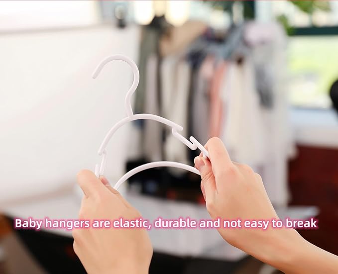 60 Pack White Baby Nursery Closet Hangers,Non-Slip Laundry Infant Pant Hanger for Newborn Clothes Gift,Ultra-Thin Child Coat Hanger for Girl Boy Toddler Kids