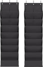 Door Shoe Organizer with 10 Extra Large Pockets, 23 Pairs Shoes Large Capacity Hanging Storage Organizer for Shoes, Diapers, Black, 8 Layers, 2-Pack