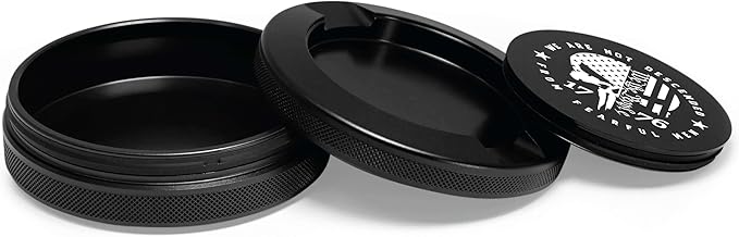 Metal Can | Metal Container for Pouches | Aluminum Used Pouch Storage Tin | Airtight O-Ring Moisture Odor Proof EDC Pocket Tin | Defiance Edition (Black)
