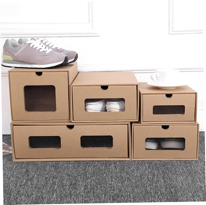Alipis 6pcs Style Storage Container for Home Khaki Women's Shoes Organizer for Sneakers Boots and Accessories