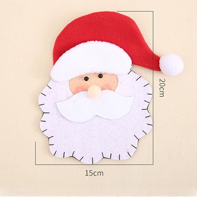 6/10/12Pcs Christmas Silverware Holder Xmas Cutlery Dinner Table Decoration Santa Claus Snowflake Flatware Pockets