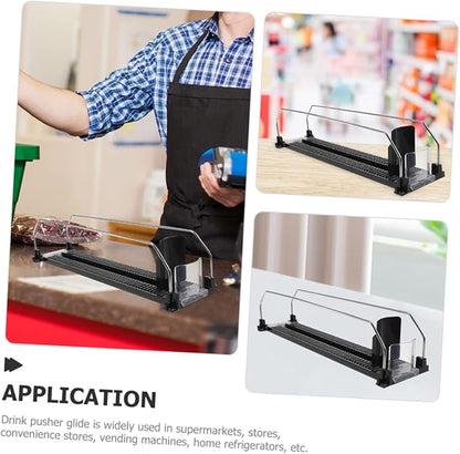 MERRYHAPY 2pcs Plastic Beverage Dispenser Stand Pusher Can Organizer for Refrigerator Easy Install Drink Pusher Fridge Accessory