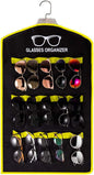 TRIUMPH VISION Sunglasses Organizer Wall Mount Storage Black Yellow, Hanging Glasses Display Eyeglasses Stand Eyewear Rack