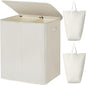 WOWLIVE 154L Double Laundry Hamper with Lid and Removable Laundry Bags, Large Dirty Clothes Hamper 2 section Collapsible Laundry Basket Dorm Room Storage for Bedroom, Bathroom, College,Beige