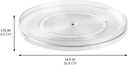 iDesign Plastic 14.5-Inch Round Lazy Susan Organizer for Kitchen or Pantry Storage - Set of 4 - Clear