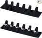 Black Velvet Ring Display Stand, 2 Pcs Jewelry Organizer with 6 Slots for Large Rings – Velvet Jewelry Display Tray for Stores, Showcase & Vanity