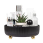 Anyoifax Makeup Perfume Organizer Tray 360 Degree Rotating Lazy Susan Skincare Lotion Organizer Spinning Cosmetics Storage for Dresser, Vanity, Bathroom Countertop, Small Black
