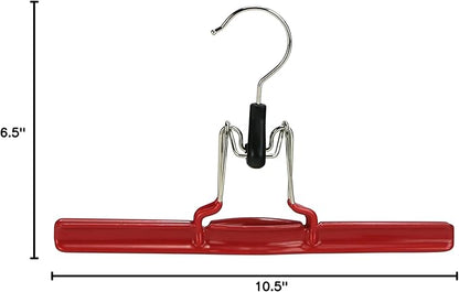 Mawa by Reston Lloyd Non-Slip Space-Saving Clothes Hanger with Clamp for Pants and Skirts, Style M/26, 1-Piece,Red
