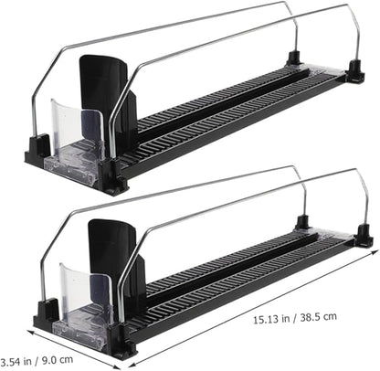 MERRYHAPY 2pcs Refrigerator Drink Pusher Machine Automatic Drink Shelf Replenishment Pusher Bottle Sliding Organizer Propeller Shop Vending Machine