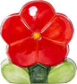 1 PC Flower Makeup Storage Box Ceramic Blossom Five Petals Pen Holder Pen Holder Desktop Storage Box (Red)
