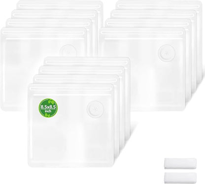 FIRAWER Reusable Vacuum Sealer Bags - BPA-Free, Leakproof Food Storage Bags for Sous Vide, Freezer & Meal Prep | Compatible with Most Vacuum Sealers (8.5 * 8.5in Bags 12Pcs)