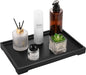 Luxspire Vanity Tray, Bathroom Tray Toilet Tank Storage Tray, Resin Kitchen Sink Trays, Vanity Countertop Organizer for Candles Soap Towel Perfume Holder Dish Decorative Serving Trays -Large- Black