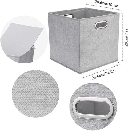 HSDTCollapsible Cloth Cubes Storage Bins Baskets Boxes Grey-White Lattice Pattern 10.5 x 10.5 x 11 Inches - Pack of 6,QY-SC14-6,Brush gradient(Set of 3)