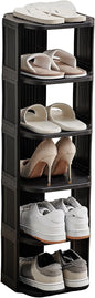 UFORU Vertical Shoe Rack, 6-Tier Plastic Stackable Storage Shelf for Small Closets and Narrow Spaces, Compact Free Standing Shoe Racks for Entryway Bedroom Dormitory