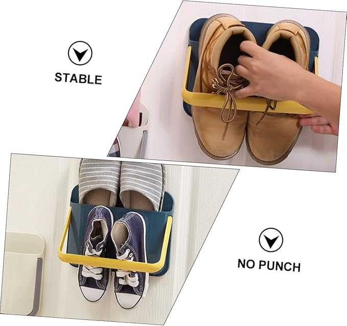 Healifty Shoe Rack for Entryway Wall Hanging Shoe Organizer Space-Saving Storage Loafers Shelf Dorm Stand Random Color