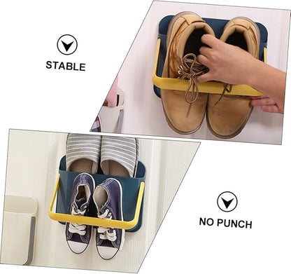Healifty Shoe Rack for Entryway Wall Hanging Shoe Organizer Space-Saving Storage Loafers Shelf Dorm Stand Random Color