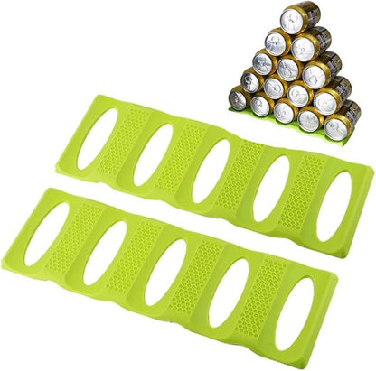 Ulalaza 2Pcs Bottle Stacking Mat Can Stacker Kitchen Cabinet and Fridge Storage Rack Wine Bottles Holder