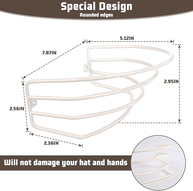 Fikoksol Hat Organizer for Baseball Caps, 2-Pack Beige White Metal Hat Rack for Wall Door, Adhesive/Wall Mounted Hat Storage Holder Small Closet Organizers and Storage Solution Ideas