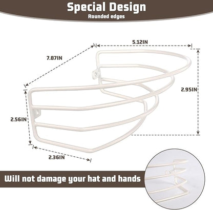 Fikoksol Hat Organizer for Baseball Caps, 2-Pack Beige White Metal Hat Rack for Wall Door, Adhesive/Wall Mounted Hat Storage Holder Small Closet Organizers and Storage Solution Ideas