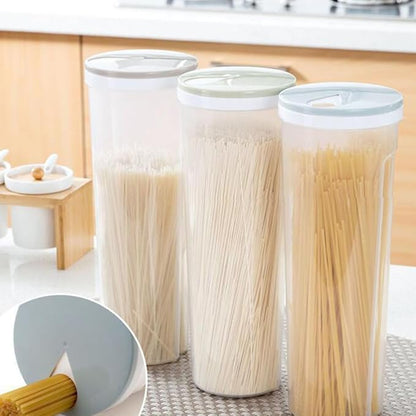 Zerodeko Clear Snack Storage Tank 11.25 Inch Airtight Food Container for Pasta Cereal Noodles Kitchen Organization